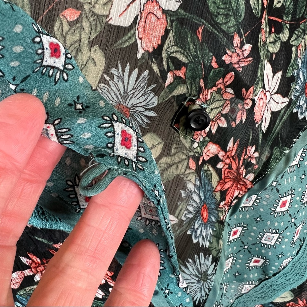 Anthropologie X Tiny Gorgeous Patchwork Wrap Top - image 8